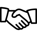 Logo d'une poignée de main signe de confiance et d'accompagnement